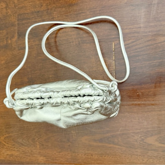 Like New Mansur Gavriel Mini Cloud Leather Clutch in Metallic Silver - Picture 11 of 17